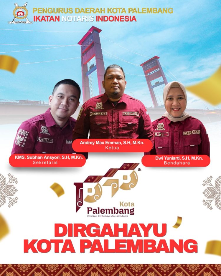 Ketua INI Andre Max Emman Ucapkan Selamat HUT Kota Palembang ke-1343