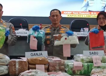 Polda Lampung Ungkap 17 Kasus Narkotika, Sita 179,5 Kg Sabu dan Selamatkan 948 Ribu Jiwa