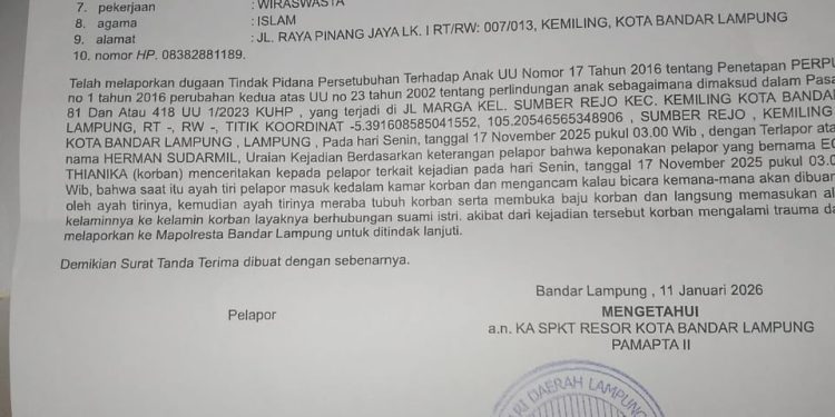 Enam Bulan Berlalu, Terduga Pelaku Dugaan Kekerasan Seksual terhadap Anak Belum Ditangkap, Keluarga Korban Minta Atensi Kapolri