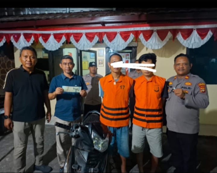 Pinjam Motor Malah Digadaikan,Dua Pria Ditangkap Polsek Palas