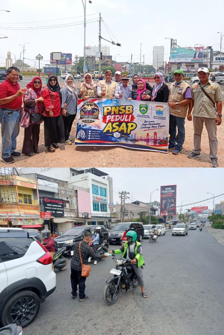 PNSB Sumsel Bergerak di Tengah Kabut Asap, 5.000 Masker Dibagikan untuk Warga Palembang